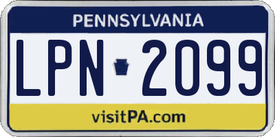 PA license plate LPN2099