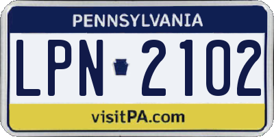 PA license plate LPN2102
