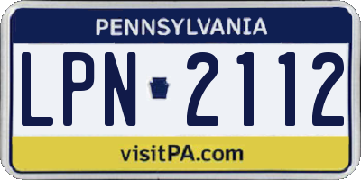 PA license plate LPN2112