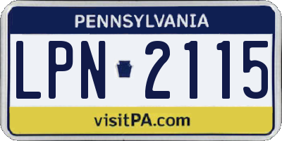 PA license plate LPN2115