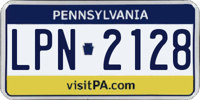 PA license plate LPN2128
