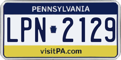 PA license plate LPN2129
