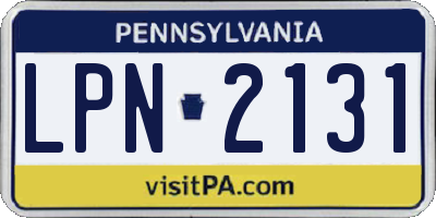 PA license plate LPN2131