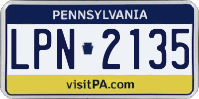 PA license plate LPN2135