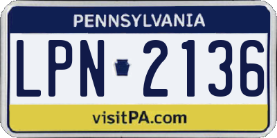 PA license plate LPN2136
