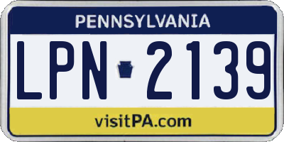 PA license plate LPN2139
