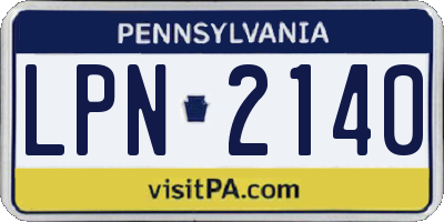 PA license plate LPN2140