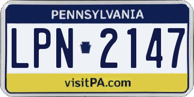 PA license plate LPN2147