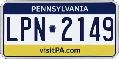 PA license plate LPN2149