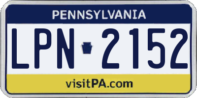 PA license plate LPN2152