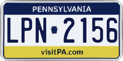 PA license plate LPN2156