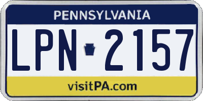 PA license plate LPN2157