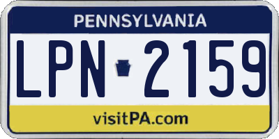 PA license plate LPN2159