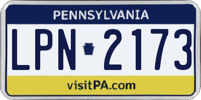 PA license plate LPN2173