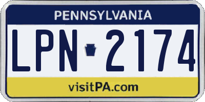 PA license plate LPN2174