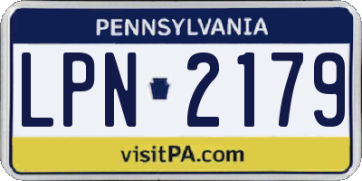PA license plate LPN2179