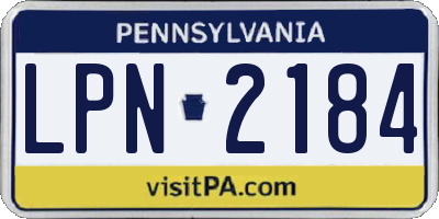 PA license plate LPN2184