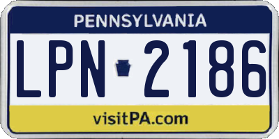 PA license plate LPN2186