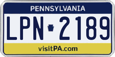PA license plate LPN2189