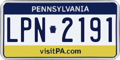 PA license plate LPN2191