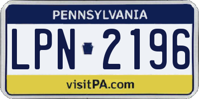 PA license plate LPN2196