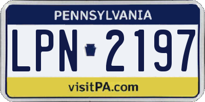 PA license plate LPN2197