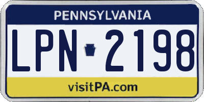 PA license plate LPN2198
