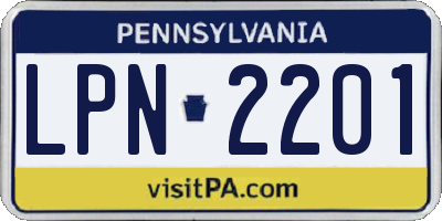 PA license plate LPN2201