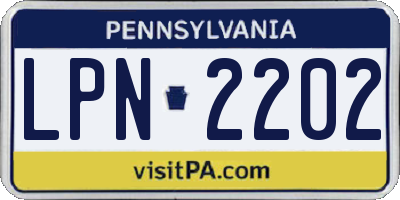 PA license plate LPN2202