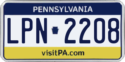 PA license plate LPN2208