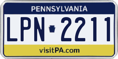 PA license plate LPN2211