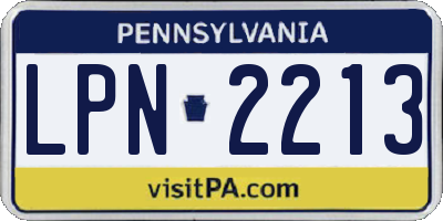 PA license plate LPN2213