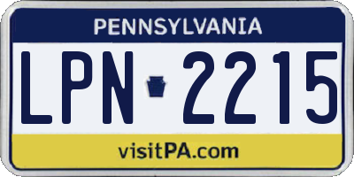 PA license plate LPN2215