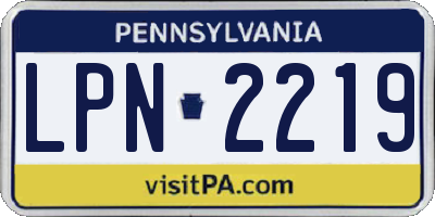 PA license plate LPN2219