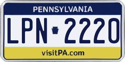 PA license plate LPN2220