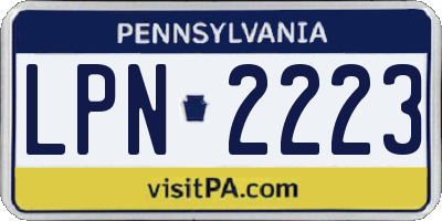 PA license plate LPN2223