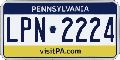 PA license plate LPN2224