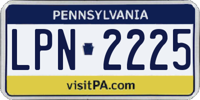 PA license plate LPN2225