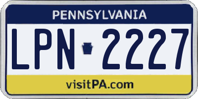 PA license plate LPN2227