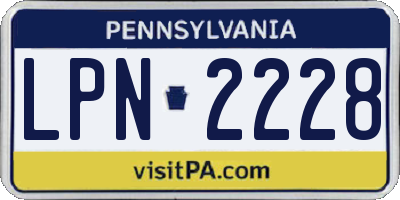 PA license plate LPN2228