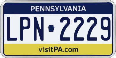 PA license plate LPN2229