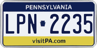 PA license plate LPN2235