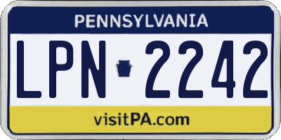 PA license plate LPN2242