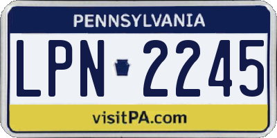 PA license plate LPN2245