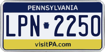 PA license plate LPN2250