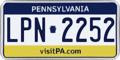 PA license plate LPN2252