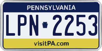 PA license plate LPN2253