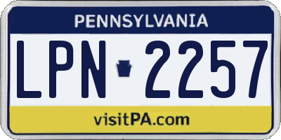 PA license plate LPN2257