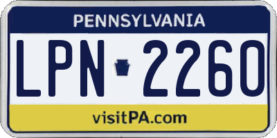 PA license plate LPN2260