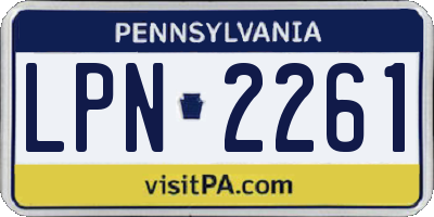 PA license plate LPN2261